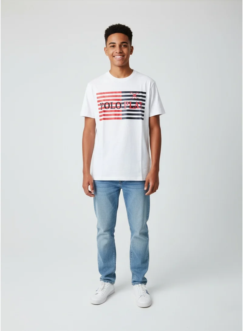 Polo Play Boys Graphic T-shirt -WHITE